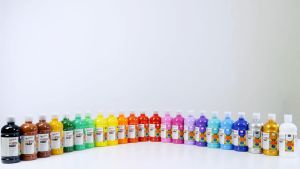 Mont Marte Poster Paint 500ml (16.91 US fl.oz) - Fluro & Metallic Colors