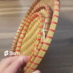 Mẹt tre thủ công 20cm - 50cm viền đỏ và viền mây phục vụ nhà hàng trang trí phụ kiện decor