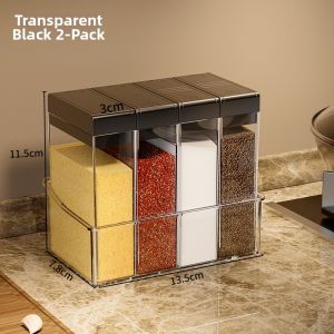 Multi-Compartment Seasoning Container Set for Home Kitchen
