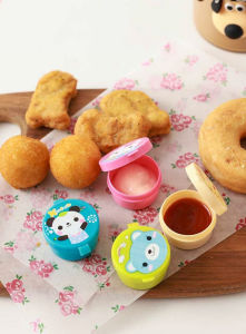 4pcs/set Mini Sauce Container Bento Sauce Container Seasoning Case Condiment Case卡通便当酱料盒迷你调料盒