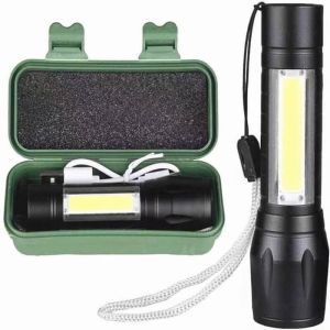 [TERLARIS] Senter LED Swat Mini Zoom Senter Police LED COB - Senter XPE USB cob mini - Senter Swat Mini - Senter Police Swatt Mini Dus Biru - Senter LED Mini Super Terang