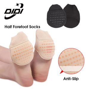DIDI 1Pair Womens Invisible Toe Cover with Padding Toe Topper Liner Socks Non-Skid Bottom for High Heels