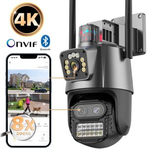 NICELECT PTZ Camera WiFi 4K 9MP HD Outdoor IP Camera Dual Lens Dual Screen Video Surveillance CCTV Camera Human Detect Support Alexa