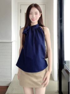 YUEZHONGWEI | French Lace-up Halter Sleeveless Tank Top