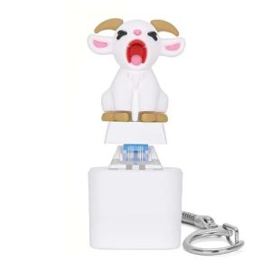 Panini | Rechargeable Screaming Goat Key Chain LED-Glowing Anti-Stress Fidget Button Battery-Powered Pocket-Sized Mechanical Key Cap