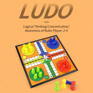 Ludo Game Set Strategy Game Parent Interaction with Foldable Board Travel Family Game for Party Toy Interactive Board Game