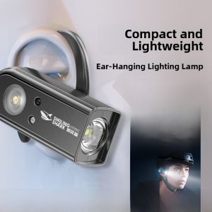 2025 New Portable Mini Headlamp Rechargeable LED Outdoor Climbing Night Fishing Lighting Long Life Battery Ear Hanging Lamp