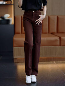 Slim Wide Leg Pants Womens High Waist Cotton Casual Loose Straight Cut Trousers Fashionable Autumn Spring New Style