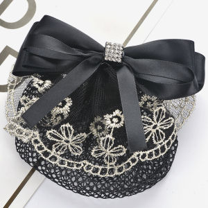 Professional Womens Hair Accessories with Net Pouch for Hotel Bank Services Nurse Air Stewardess Hair Clip Hair Net Cover