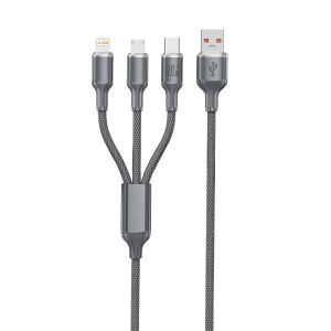 Cáp Dữ Liệu Micro USB-A Sang Type-C 3 Trong 1 Sạc Nhanh 3A Cho iPhone Samsung Huawei Android - Dây Sạc USB