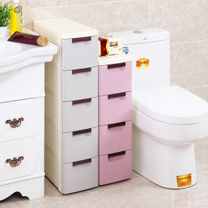 20-30cm Narrow Drawer Storage Cabinet 5-Layer Plastic Gap Locker Multi-Layer Kitchen Sundries Cabinet