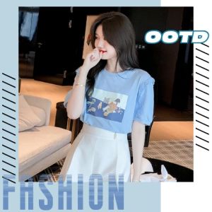 QXshop สำหรับสุภาพสตรี เสื้อยืดแฟชั่นแนะนำ ✨ เสื้อยืดยืดสำหรับสุภาพสตรี เสื้อยืดแฟชั่นสำหรับผู้หญิง คอกลมแขนตุ๊กตา สำหรับสุภาพสตรี เสื้อยืดแฟชั่นทันสมัย หรือที่คุณคลายครับ