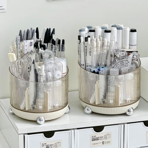 Large Capacity Rotating Pen Holder Creative Student Office Desktop Storage Box Children High Aesthetic Value Pen Case Display