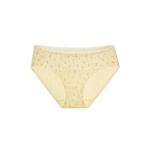 Ubras Womens Cotton Lattice Breathable Antibacterial Low Waist Triangle Panties Floral Print Comfortable Underwear Briefs