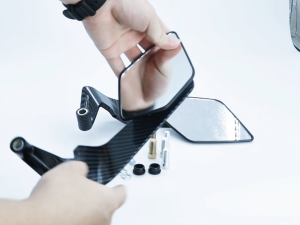 Funtimes Carbon Wind Wing Rotating Side Mirror V5 Stem Universal 14*8Cm Wide View Stealth Mirror Cermin Sisi Cermin Bela