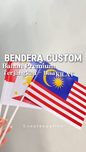 [CUSTOM] Bendera Tangan Kertas Print Full Color Bendera Pawai 25 x 15 cm Bendera Pawai