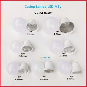 Casing Lampu LED MSL 5 7 9 12 15 18 24 Watt Dilengkapi Aluminium Pendingin Housing LED Model Bulat
