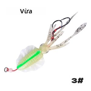 Weihe FISHING | Mồi Câu Mềm WEIHE Luminous Double Hook 1 Cái Dụng Cụ Câu Mực Biển Dành Cho Câu Cá Trên Thuyền & Câu Cá Biển 5 Tùy Chọn Màu Sắc