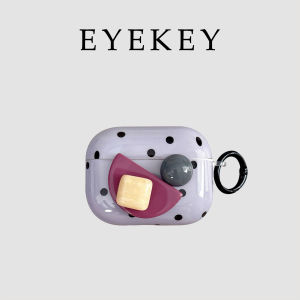 Eyekey Retro Polka Dot 3D Geometric Gem Soft Silicone Protective Case for Apple AirPods 1 2 3 4 pro Wireless Bluetooth Womens Style
