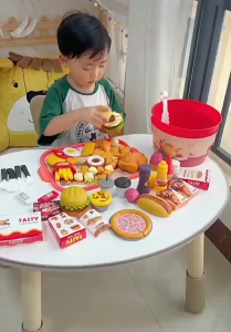SKISOPGO 27-82PCS Pretend Play Fast Food Toys Kids Kitchen Toys Pizza Toys Play House Toys Mainan Masak Masak