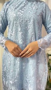 Setelan Kebaya Tunik Soraya - Bahan Tulle Bordir Tebal Pakai Mutiara - Kebaya Modern - Baju Wisuda Cantik Pakaian Pesta dan Kondangan Terlaris
