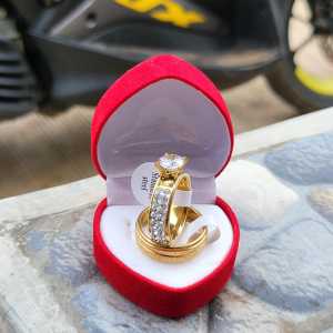 Cincin TITANIUM & Zikron Permata Fashion Emas Untuk Tunangan