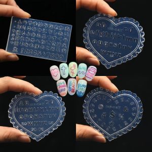 3D Silicone Nail Art Mold - English Alphabet Design DIY Gel Stamping Template for Manicure & Pedicure Odorless UV Gel Craft To