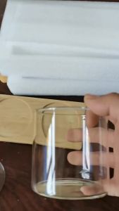 Tempat Bumbu Dapur 3Pcs / Set Jar Bumbu 3in1 Bahan Kaca Alas Kayu + Sendok Kayu