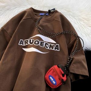 Extra Large 300 Pounds Hong Kong Style Retro Short Sleeve Mens T-Shirt Summer Trendy Brand Half Sleeve Top Heavyweight Pure Cotton Body Tee