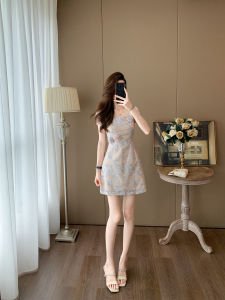SUYE | Elegant Lace & Floral Square Neck Dress Slim Waist 2026 New Summer