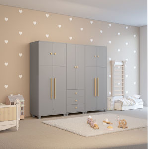 KEBIXIONG | Scandinavian Solid Wood Childrens Wardrobe