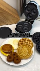 Tough Mama NTM-MINI3IN1 NEW Mini Sandwich Maker 4-pc Interchangeable Plates Waffle Donut Sandwich