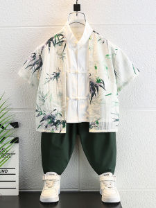 New Chinese Style Summer High End Renovated Children Tang Costume Baby Ancient Style Summer Outfit Set Boy Toddler Clothes