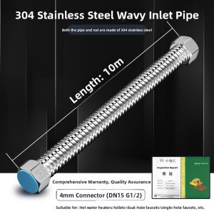 MONLEYTA | 304 Stainless Steel Flexible Hose for Cold and Hot Water Anti-Explosion