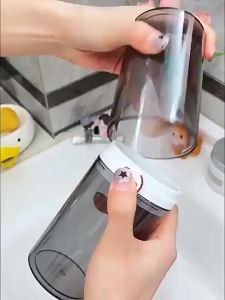 2-In1Travel Toothbrush Mouthwash Cup Portable Soap Box Soap case With Lid Sealed For Draining