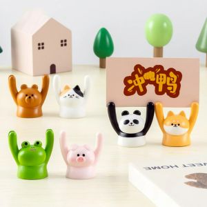 【XZxinzhan】6 Style Cute Cartoon Animal Design Message Holder Clip Photo Stand Card Inspiring Desk Decoration Accessories Crafts Small Ornament ﻿ ﻿