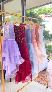 Dress Anak Perempuan Payet /Dress pesta anak Payet Buntut Brenda Usia 3-14 Tahun