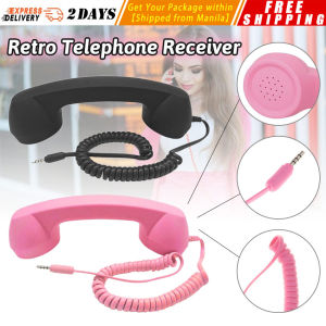 Mobile Phone Telephone Receivers Handset Earphone Retro Telephones Receiver for 3.5mm Interface Cellphone LZC-Headphone-Black