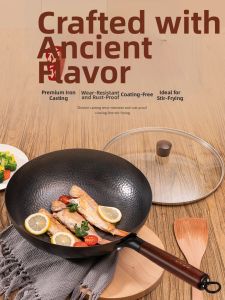 DEBO | Non-Stick Uncoated Cast Iron Wok 32cm
