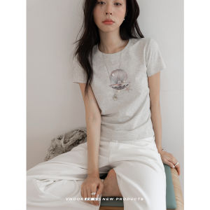 VNOOK | Áo Thun Thời Trang Cổ Tròn Dáng Ôm Cotton