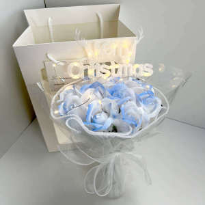 Bouquet of Rose Soaps Gift for Girlfriend Best Friend Wife Birthday Festival Present Simple Style Artificial Flowers Soap Flowers