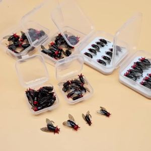 10Pcs/Box Lure Fly Hook Soft Bait Bionic Fly Hook Fishing Lure Box Packaged Baitcasting Fishing Hooks Soft Lures