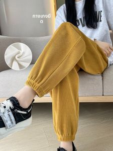 JIANGLU | High Waist Womens Fleece Lined Casual Sweatpants Loose Fit Autumn Winter Plus Size Slimming Lantern Style Streetwear Trousers