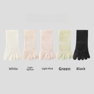 miiow | Womens Breathable Thin Short Tube Socks 2025 Spring Summer Mesh Sweat Absorbent Separate Toe Cotton Socks MiiOW Cat Person