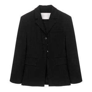 WEI Pure Original 2025 Spring New Designer Brand Retro Suit กระโปรงทรงเอยาว แขนยาว ปกสูท สไตล์เรียบง่าย สีพื้น