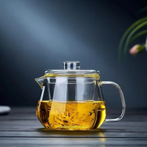 YWDL 480/600ML Glass Teapot Heat Resistant Borosilicate Clear Tea Kettle With Infuser Dishwasher Stovetop Friendly Loose Leaf