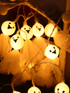 ตกแต่งฮาโลวีน Ghost ฟักทอง String ไฟฉาก Props บรรยากาศ Haunted House Theme Party