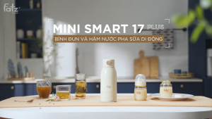 Bình đun và hâm nước pha sữa di động FATZ BABY Mini Smart 17 Plus FB3806BT dung tích 500ml có tích hợp tính năng thanh trùng diệt khuẩn