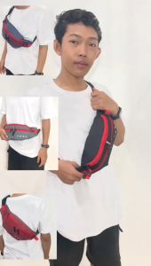 Tas Selempang Waistbag Pria Bahan Kanvas Denim Model Simpel Kasual Distro Slempang Slingbag Bahu - PG 8871