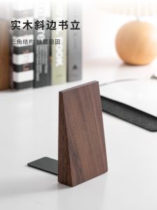 Walnut Book Shelf Baffle Desktop Bookshelf Storage Wooden Creative Minimalist Solid Wood and Thickened Bookend Book End Book Support